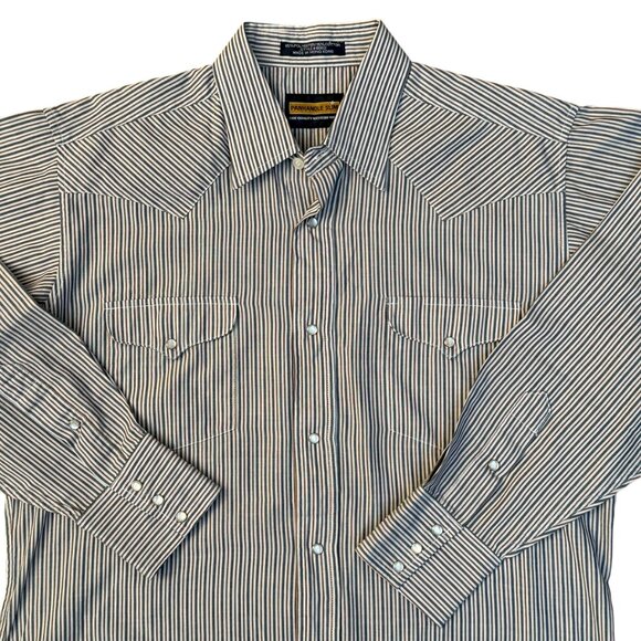 Vintage Panhandle Slim Pearl Snap Men's Western Shirt – Medium Long Tall - Picture 2 of 6